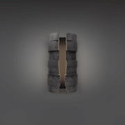 Modern Forms WSW210616 Formation 2-lt 16" Tall LED Outdoor Wall Sconce, 4CCT Selectable-Basalt Stone/Black