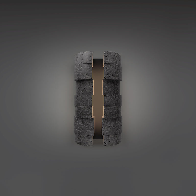Modern Forms WSW210616 Formation 2-lt 16" Tall LED Outdoor Wall Sconce, 4CCT Selectable-Basalt Stone/Black