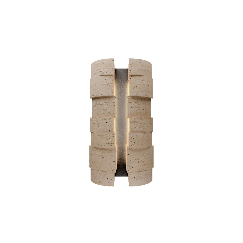 Modern Forms WSW210616 Formation 2-lt 16" Tall LED Outdoor Wall Sconce, 4CCT Selectable-Beige Travertine/Black
