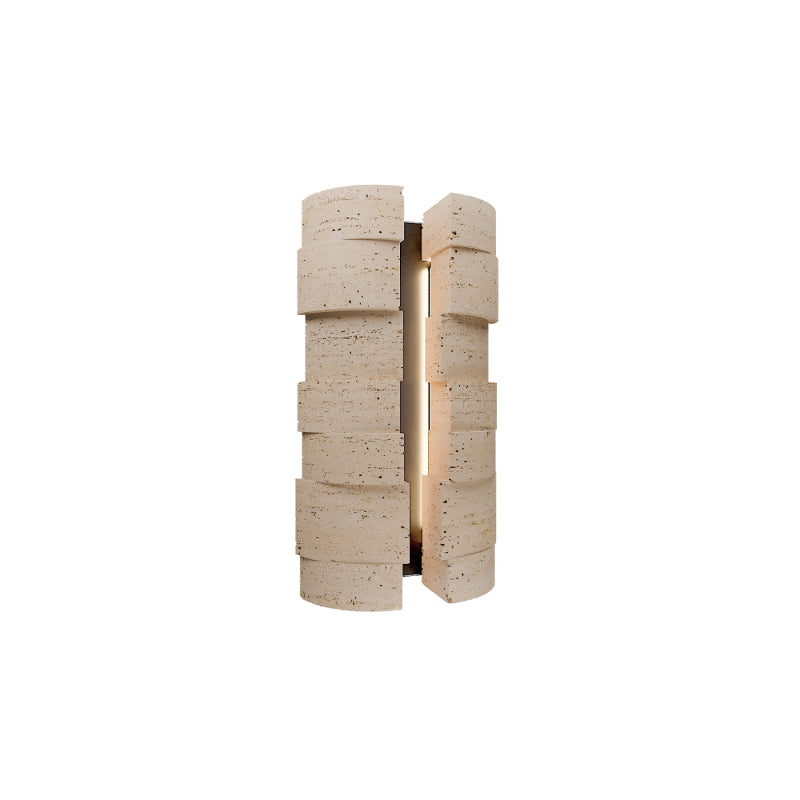 Modern Forms WSW210616 Formation 2-lt 16" Tall LED Outdoor Wall Sconce, 4CCT Selectable-Beige Travertine/Black