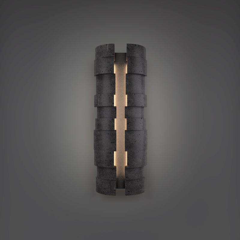 Modern Forms WSW210624 Formation 2-lt 24" Tall LED Outdoor Wall Sconce, 4CCT Selectable-Basalt Stone/Black