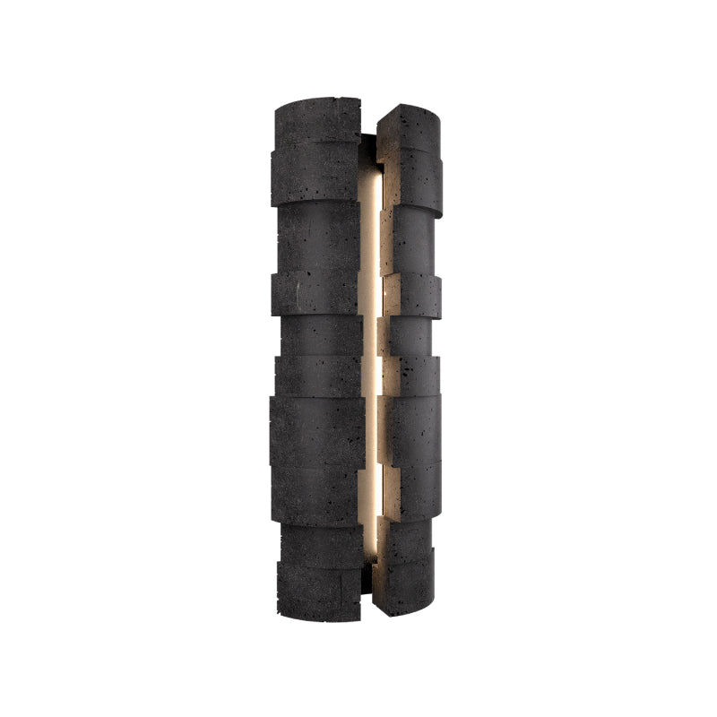 Modern Forms WSW210624 Formation 2-lt 24" Tall LED Outdoor Wall Sconce, 4CCT Selectable-Basalt Stone/Black