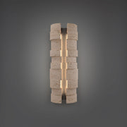 Modern Forms WSW210624 Formation 2-lt 24" Tall LED Outdoor Wall Sconce, 4CCT Selectable-Beige Travertine/Black