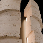 Modern Forms WSW210624 Formation 2-lt 24" Tall LED Outdoor Wall Sconce, 4CCT Selectable-Beige Travertine/Black
