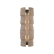 Modern Forms WSW210624 Formation 2-lt 24" Tall LED Outdoor Wall Sconce, 4CCT Selectable-Beige Travertine/Black