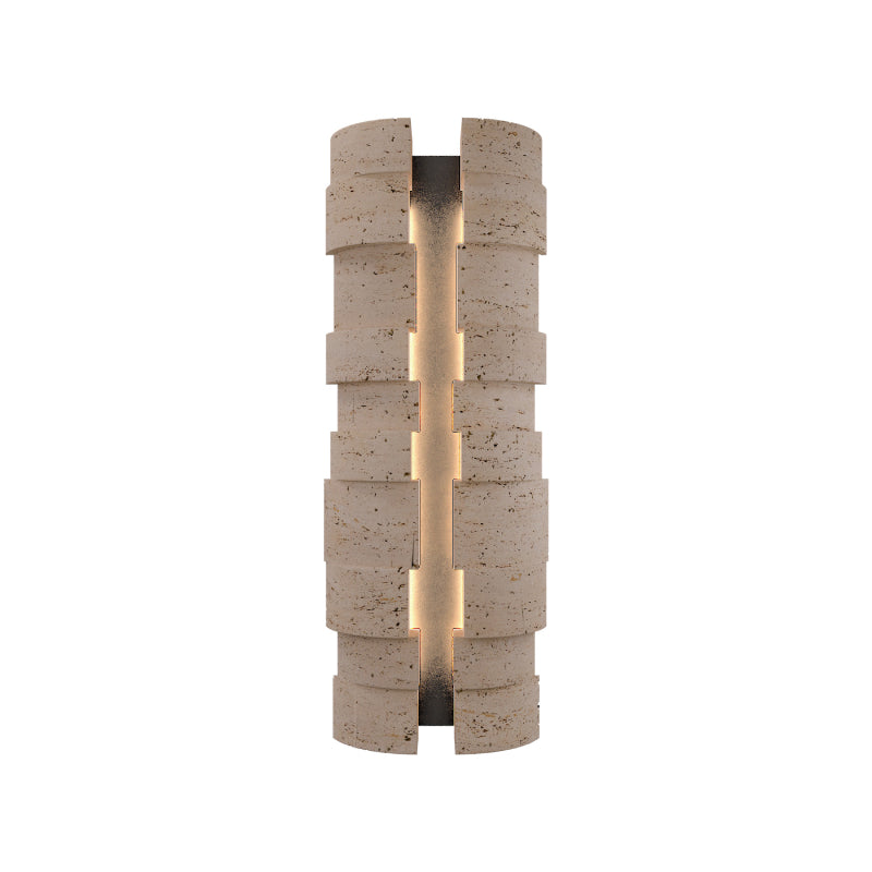 Modern Forms WSW210624 Formation 2-lt 24" Tall LED Outdoor Wall Sconce, 4CCT Selectable-Beige Travertine/Black