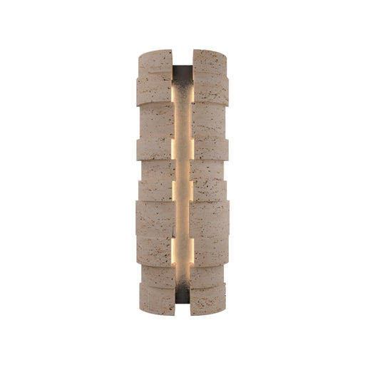 Modern Forms WSW210624 Formation 2-lt 24" Tall LED Outdoor Wall Sconce, 4CCT Selectable-Beige Travertine/Black