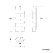 Modern Forms WSW210624 Formation 2-lt 24" Tall LED Outdoor Wall Sconce, 4CCT Selectable