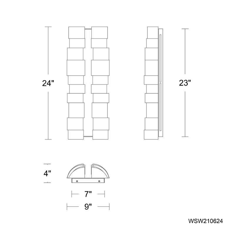 Modern Forms WSW210624 Formation 2-lt 24" Tall LED Outdoor Wall Sconce, 4CCT Selectable