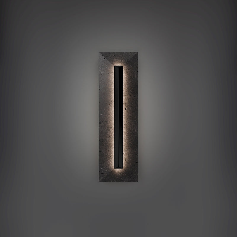 Modern Forms WSW218620 Bell Tower 1-lt 20" Tall LED Outdoor Wall Sconce, 4CCT Selectable-Basalt Stone/Black
