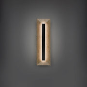 Modern Forms WSW218620 Bell Tower 1-lt 20" Tall LED Outdoor Wall Sconce, 4CCT Selectable-Beige Travertine/Black