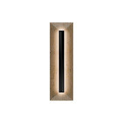 Modern Forms WSW218620 Bell Tower 1-lt 20" Tall LED Outdoor Wall Sconce, 4CCT Selectable-Beige Travertine/Black