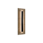 Modern Forms WSW218620 Bell Tower 1-lt 20" Tall LED Outdoor Wall Sconce, 4CCT Selectable-Beige Travertine/Black