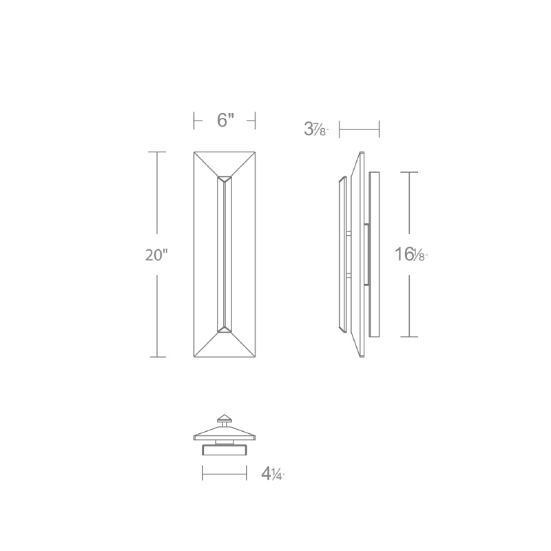 Modern Forms WSW218620 Bell Tower 1-lt 20" Tall LED Outdoor Wall Sconce, 4CCT Selectable