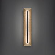 Modern Forms WSW218628 Bell Tower 1-lt 28" Tall LED Outdoor Wall Sconce, 4CCT Selectable-Beige Travertine/Black