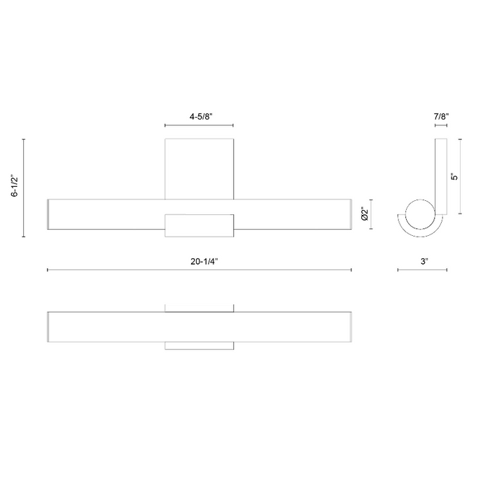 Alora WV353020 Apollo 1-lt 20" LED Vanity