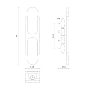 Alora WV357217 Odin 2-lt 17" Tall Wall Sconce