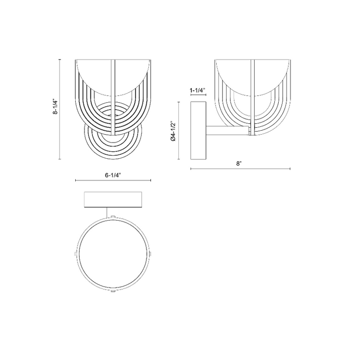 Alora WV362106 Colette 1-lt 8" Tall LED Wall Sconce