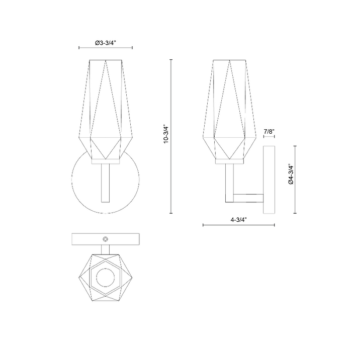 Alora Mood WV424110 Krysta 1-lt 11" Tall Wall Sconce