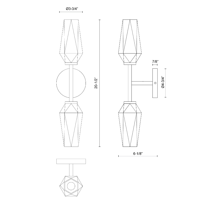 Alora Mood WV424720 Krysta 2-lt 21" Tall Wall Sconce