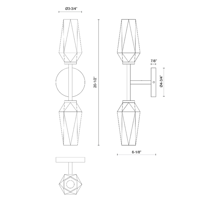 Alora Mood WV424720 Krysta 2-lt 21" Tall Wall Sconce