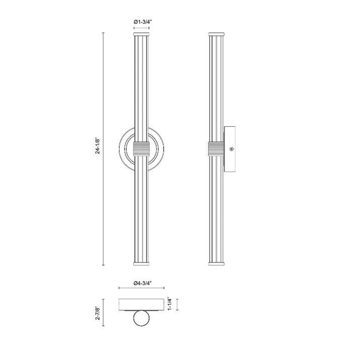 Alora Mood WV509024 Elsie 2-lt 24" Tall LED Vanity Light