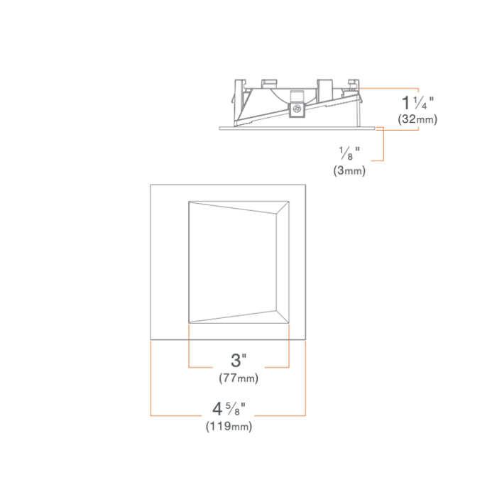 DMF M4TSW M Series 4" Square Wall Wash Trim