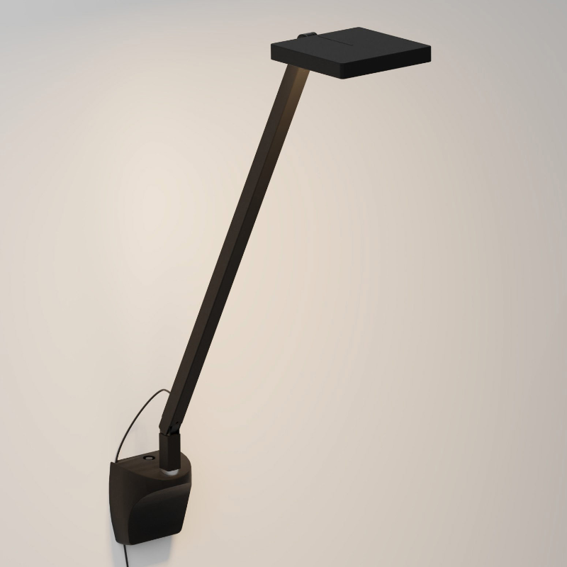 Koncept FCD-1 Focaccia Solo LED Desk Lamp, Wall Mount - Matte Black/Wall Mount