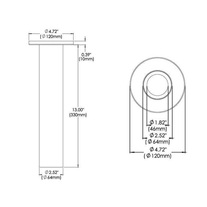 Eurofase WHSS-SL13 Whiskey Slim 13" 13W LED Cylinder, Surface Mount, Solite Diffuser