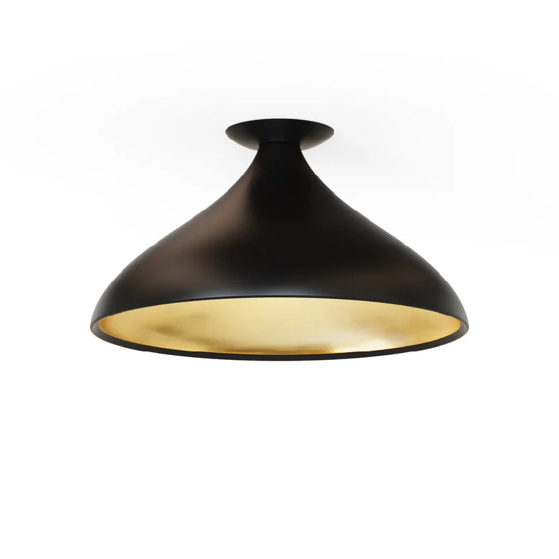 Pablo Designs Swell Wide 16" LED Flush Mount-Black/Brass