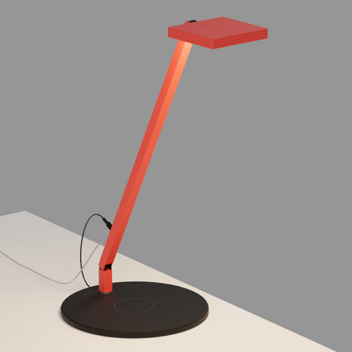 Koncept FCD-1 Focaccia Solo LED Desk Lamp - Matte Fire Red/Wireless Charging Base