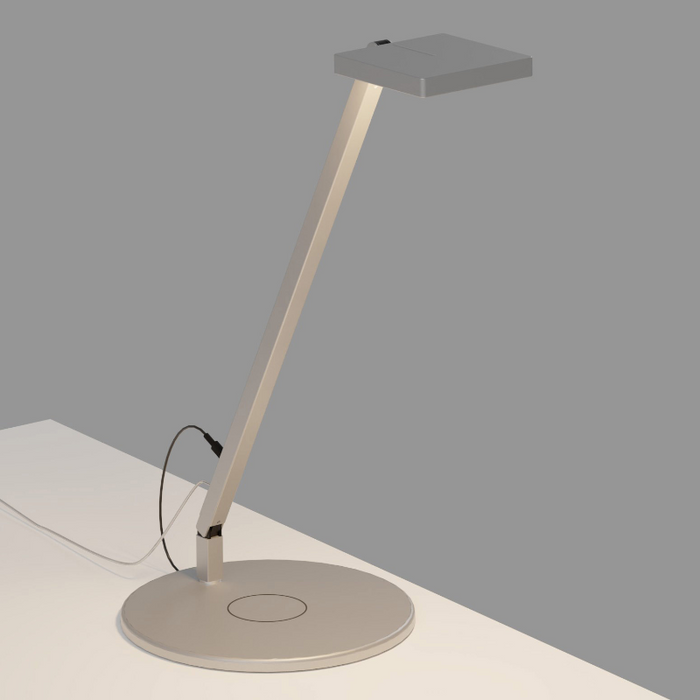 Koncept FCD-1 Focaccia Solo LED Desk Lamp - Silver/Wireless Charging Base