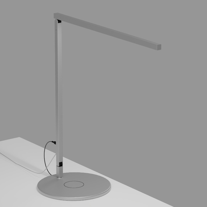 Koncept ZBD1000 Z-Bar Solo Pro Gen 4 LED Desk Lamp - Silver/Wireless Charging Base