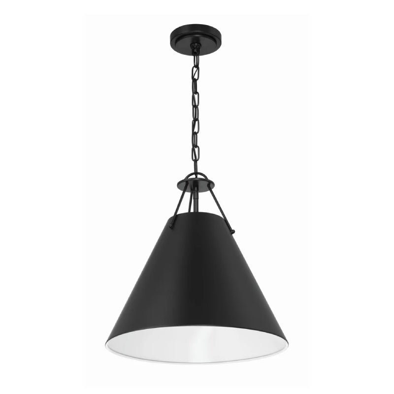 Crystorama XAV-B8301 Xavier 1-lt 12" Pendant - Matte Black