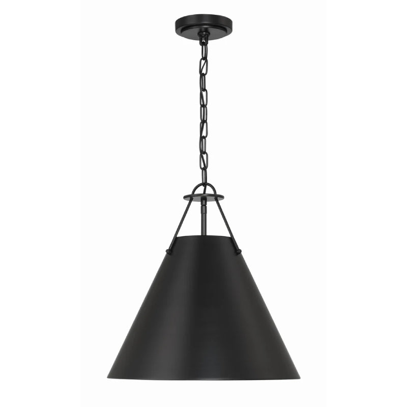 Crystorama XAV-B8301 Xavier 1-lt 12" Pendant - Matte Black