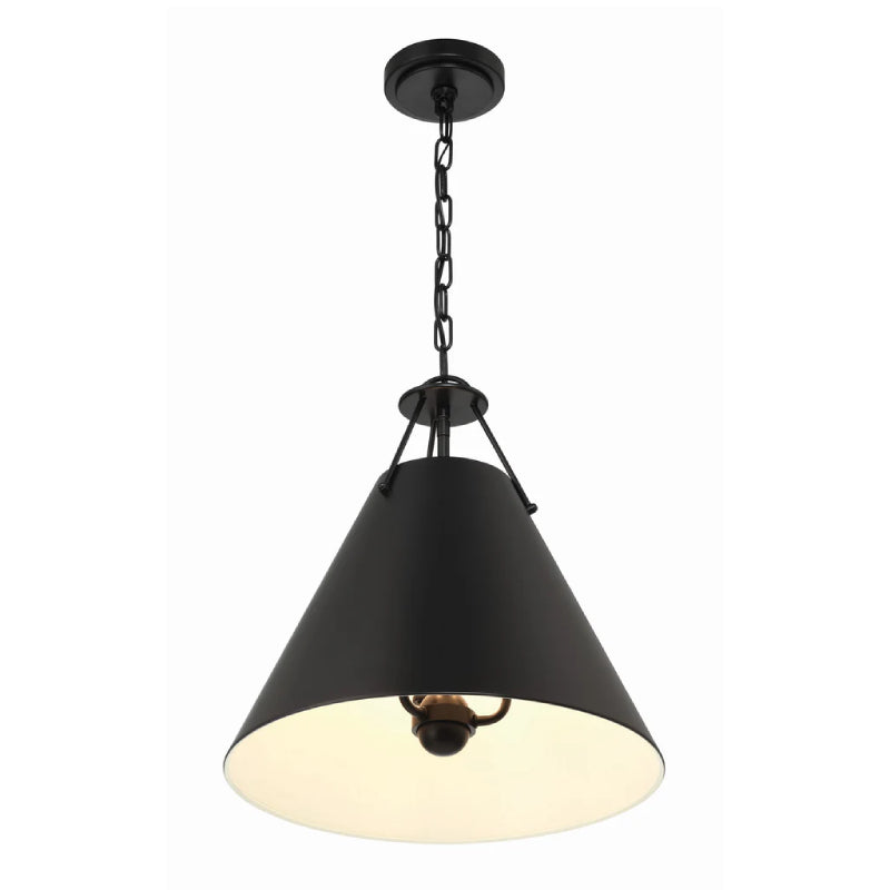 Crystorama XAV-B8301 Xavier 1-lt 12" Pendant - Matte Black