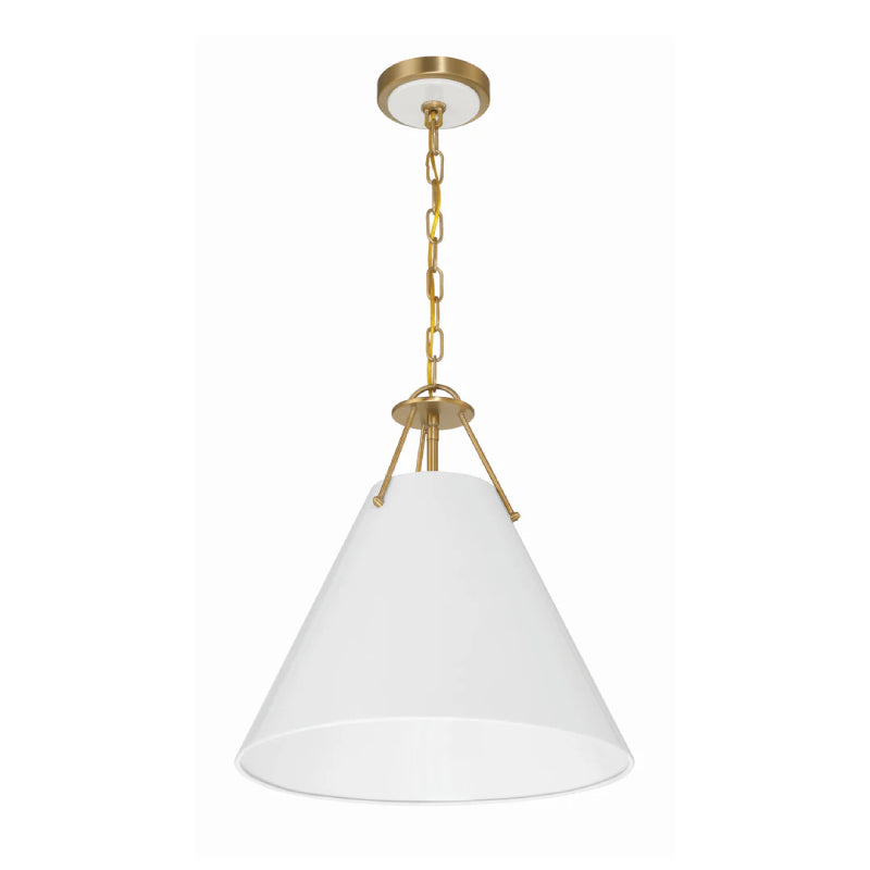 Crystorama XAV-B8301 Xavier 1-lt 12" Pendant - White