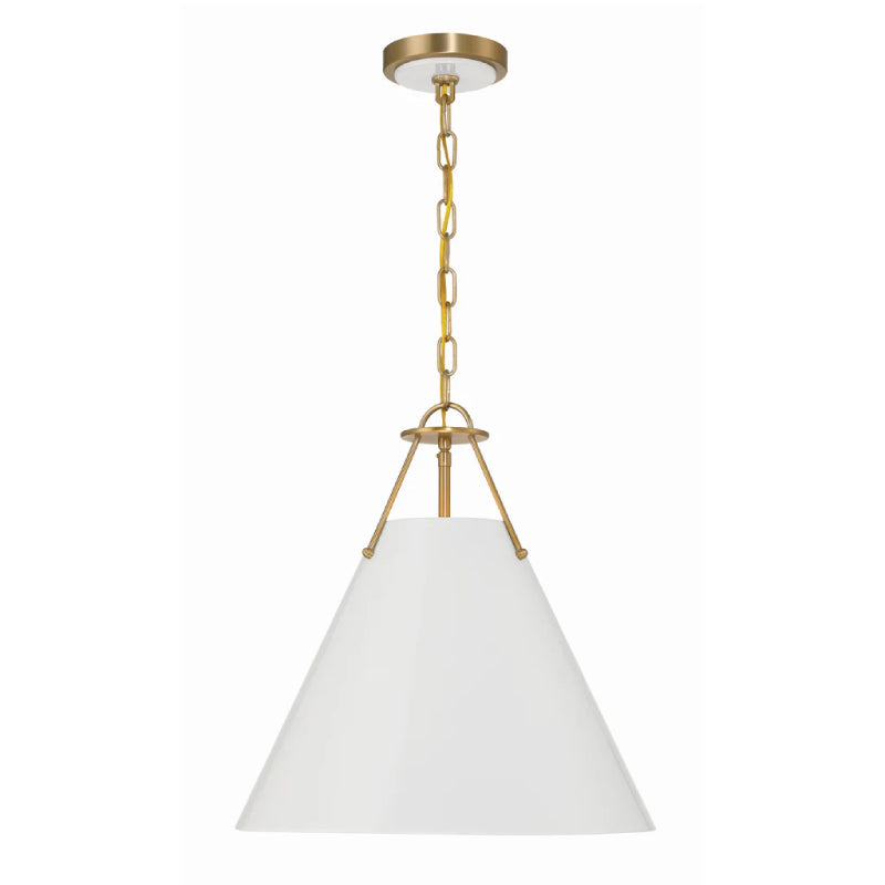 Crystorama XAV-B8301 Xavier 1-lt 12" Pendant - White