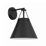 Crystorama XAV-B8311 Xavier 1-lt 13" Tall Wall Sconce - Matte Black/Black