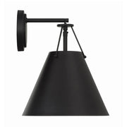 Crystorama XAV-B8311 Xavier 1-lt 13" Tall Wall Sconce - Matte Black/Black