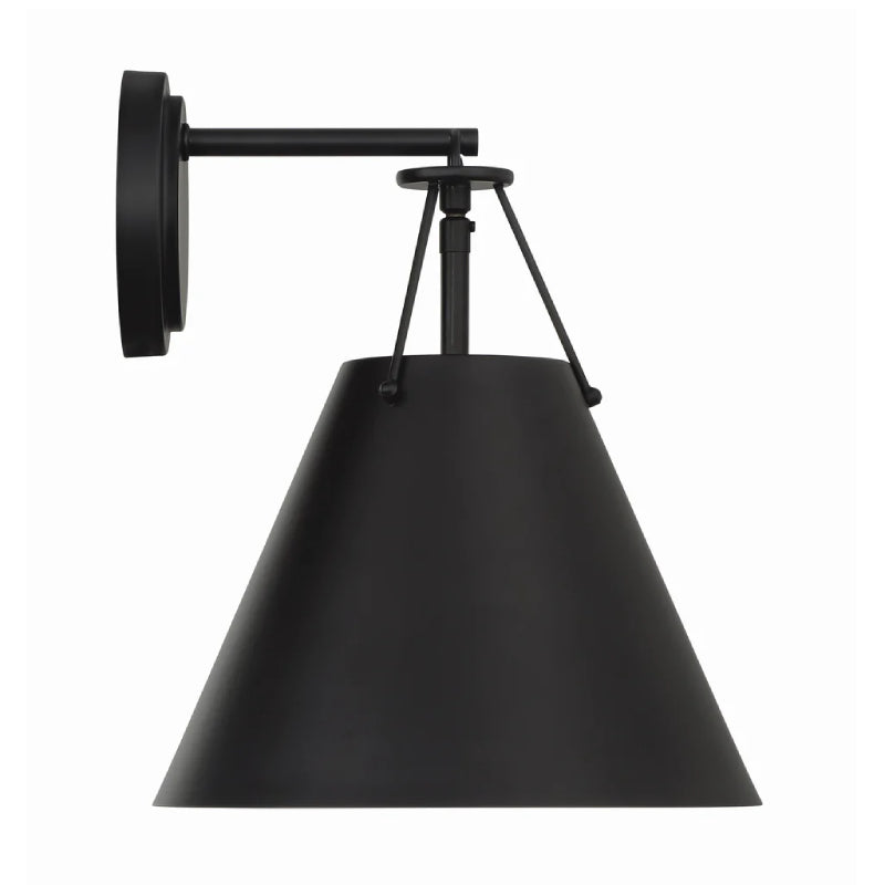 Crystorama XAV-B8311 Xavier 1-lt 13" Tall Wall Sconce - Matte Black/Black