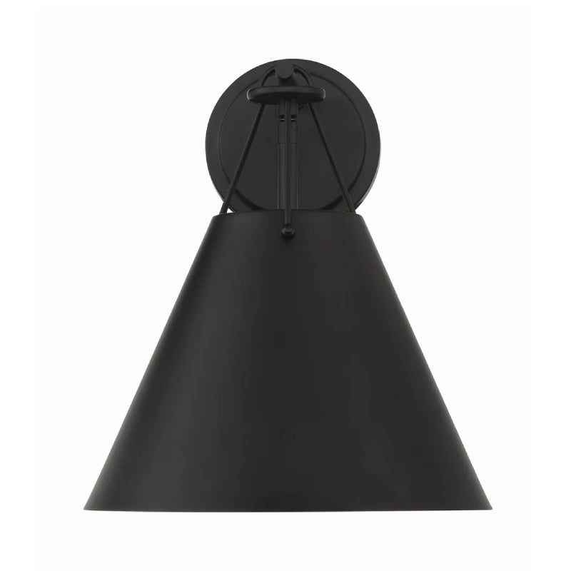 Crystorama XAV-B8311 Xavier 1-lt 13" Tall Wall Sconce - Matte Black/Black