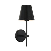 Crystorama XAV-B8321 Xavier 1-lt 15" Tall Wall Sconce - Matte Black/Black