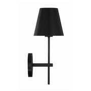 Crystorama XAV-B8321 Xavier 1-lt 15" Tall Wall Sconce - Matte Black/Black