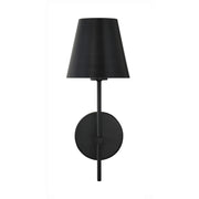 Crystorama XAV-B8321 Xavier 1-lt 15" Tall Wall Sconce - Matte Black/Black