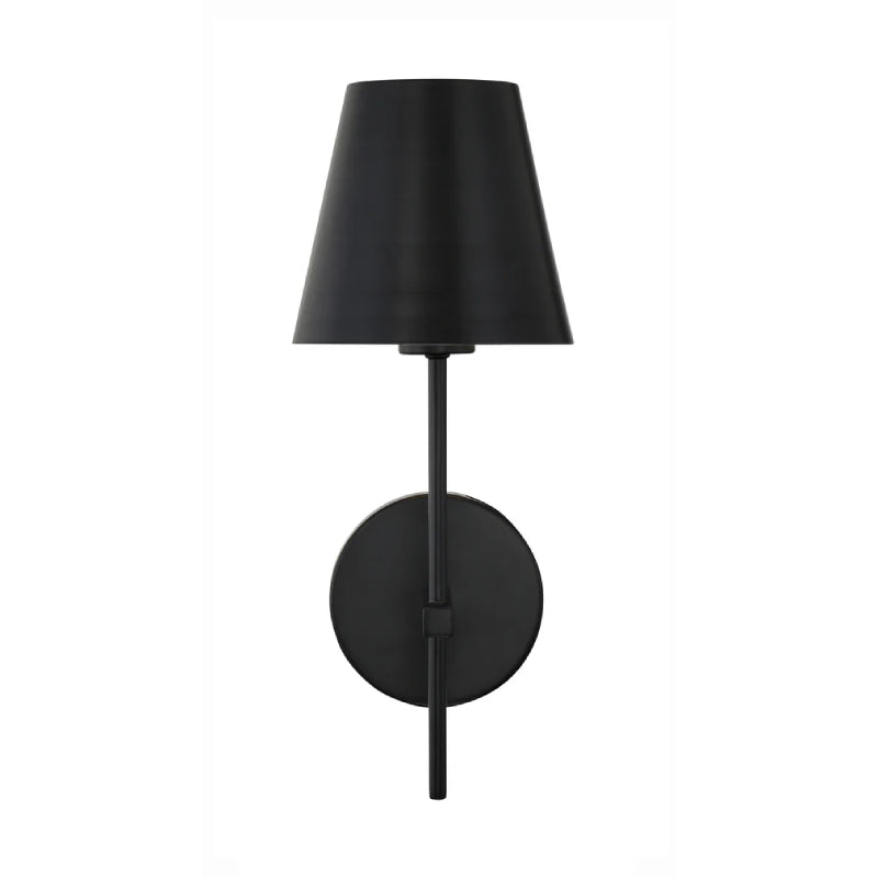 Crystorama XAV-B8321 Xavier 1-lt 15" Tall Wall Sconce - Matte Black/Black