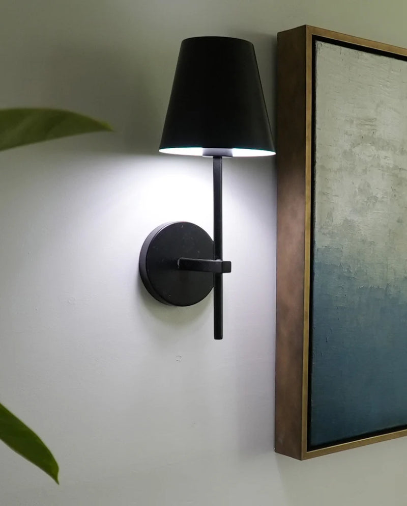 Crystorama XAV-B8321 Xavier 1-lt 15" Tall Wall Sconce - Matte Black/Black