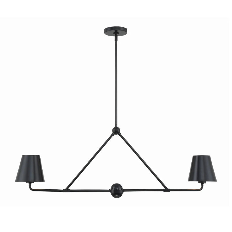 Crystorama XAV-B9302 Xavier 2-lt 42" Linear Chandelier - Matte Black/Black
