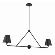 Crystorama XAV-B9302 Xavier 2-lt 42" Linear Chandelier - Matte Black/Black