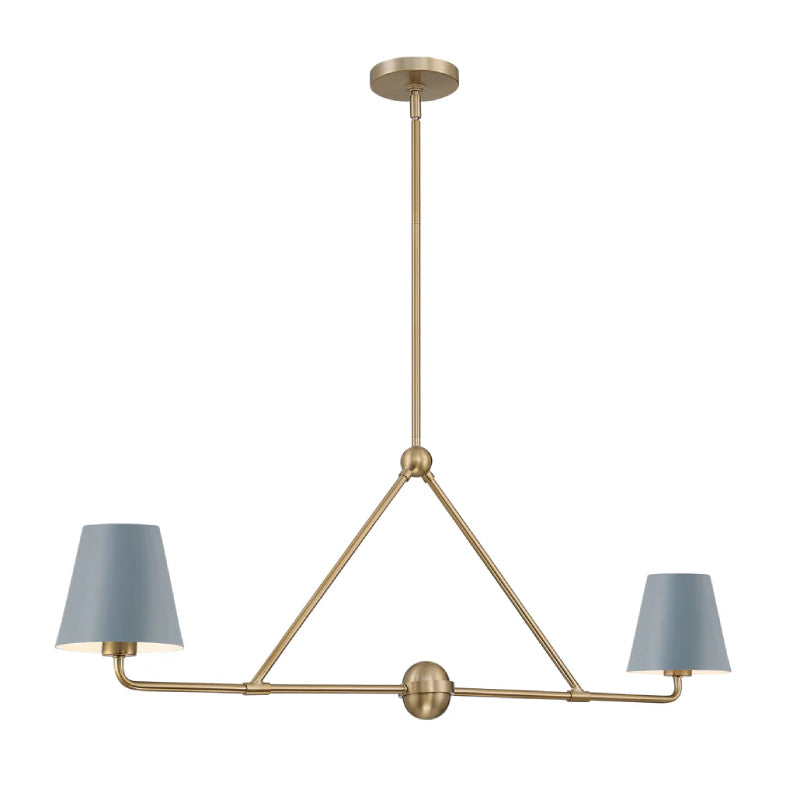 Crystorama XAV-B9302 Xavier 2-lt 42" Linear Chandelier - Blue